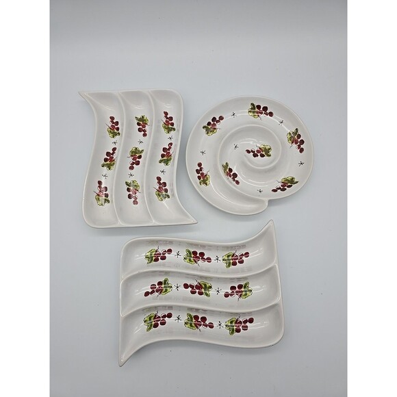 California Pantry Divided Serving Dishes by Julia Junkin 2 Rectangular 1 Round - Picture 2 of 8